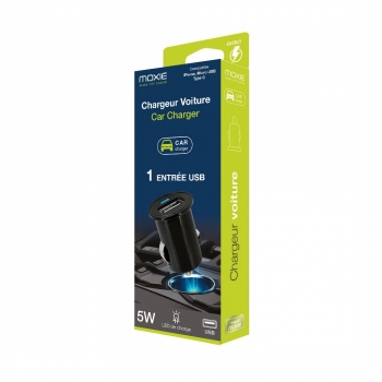 Mini chargeur allume-cigare universel 1A avec 1 entrée USB pour 1 smartphone