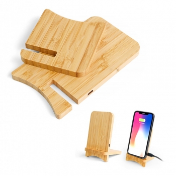 Support Chargeur à induction en Bambou