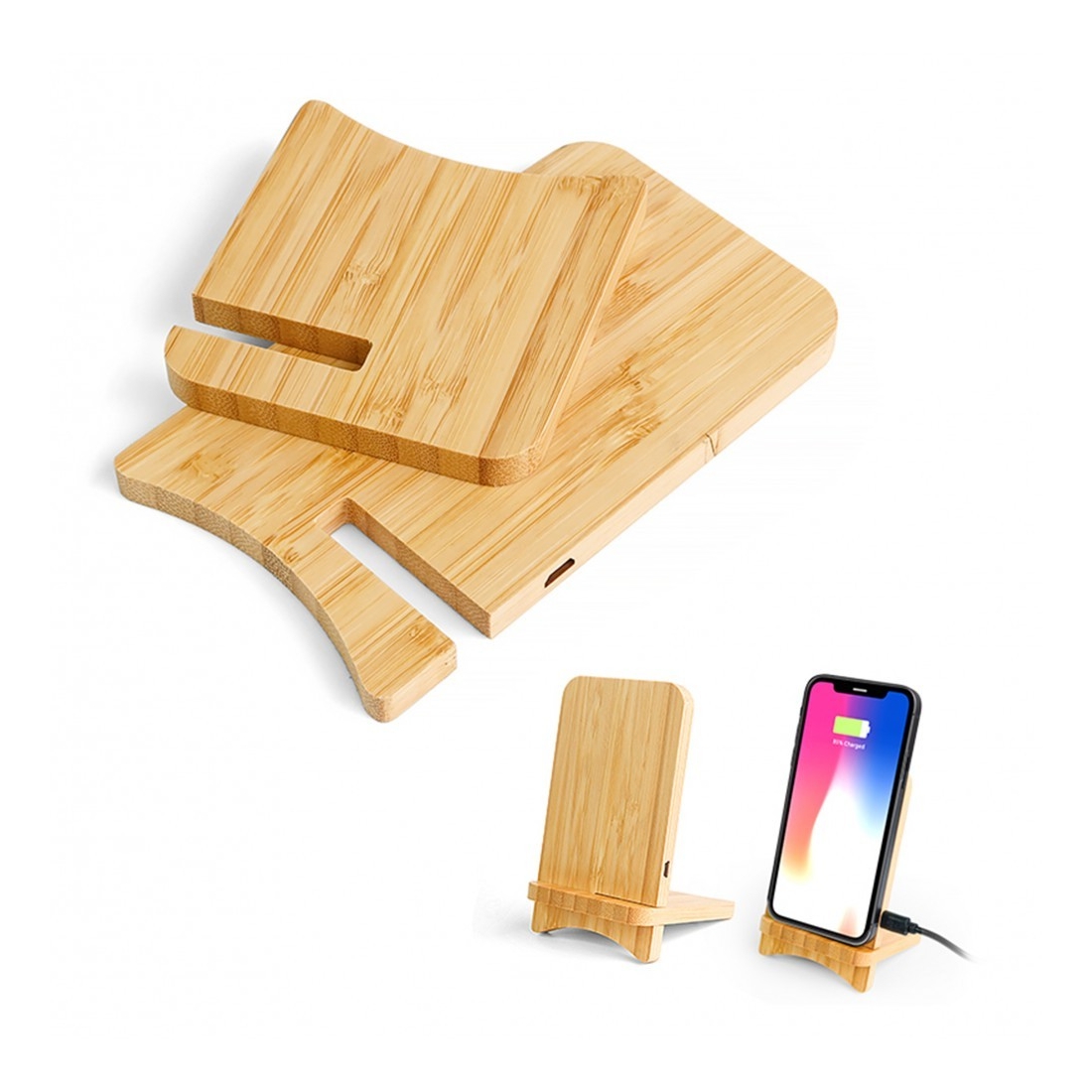 Support Chargeur à induction en Bambou