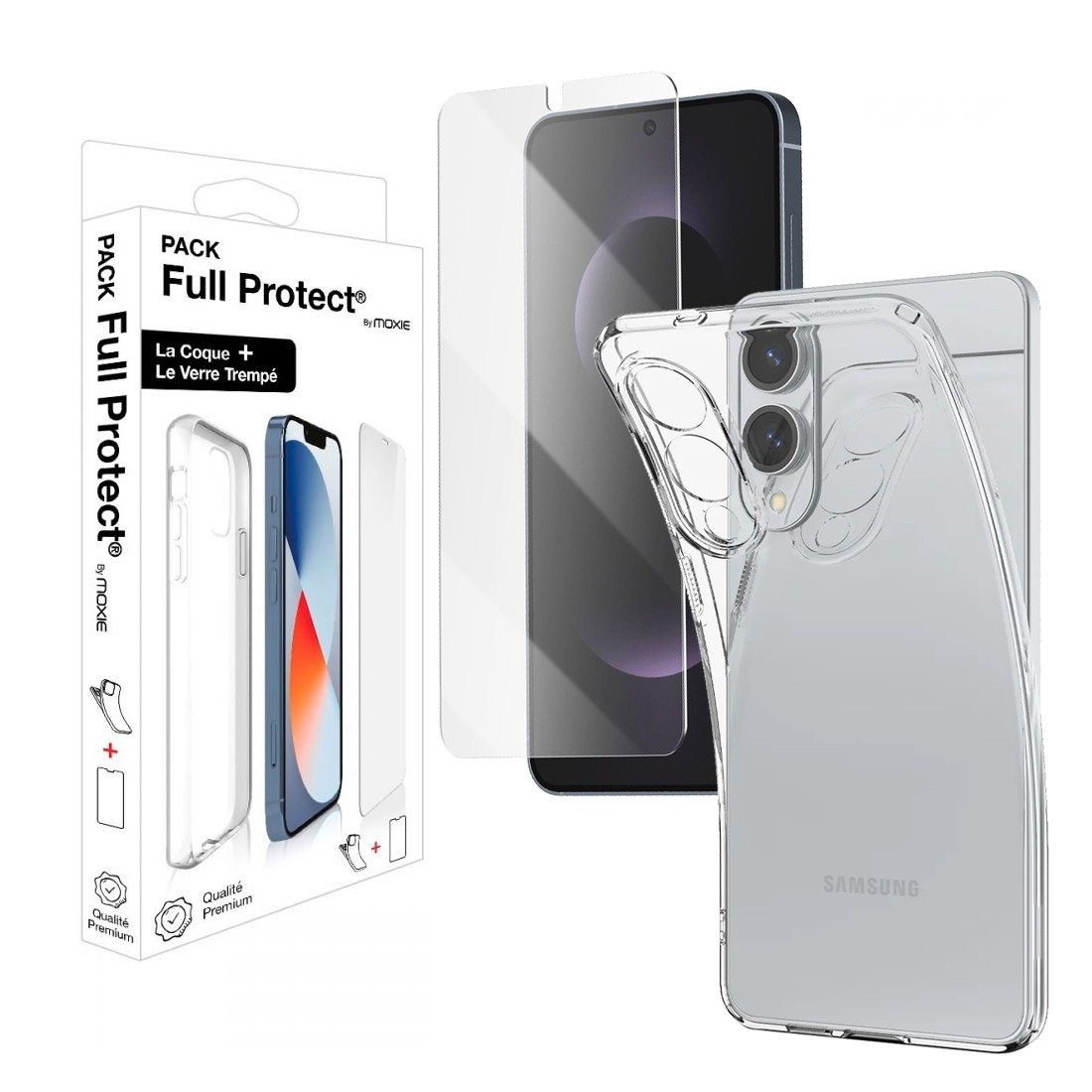 Pack 1 coque tpu transparente + 1 glass  2.5D Samsung galaxy S25 Edge