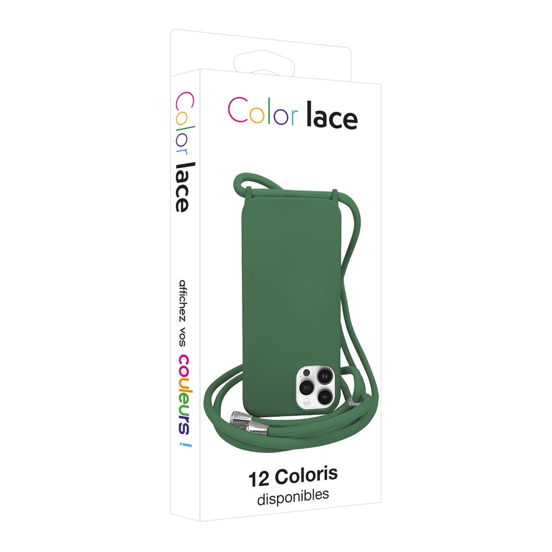 Coque premium + lacet Color lace pour iphone 16 - kaki