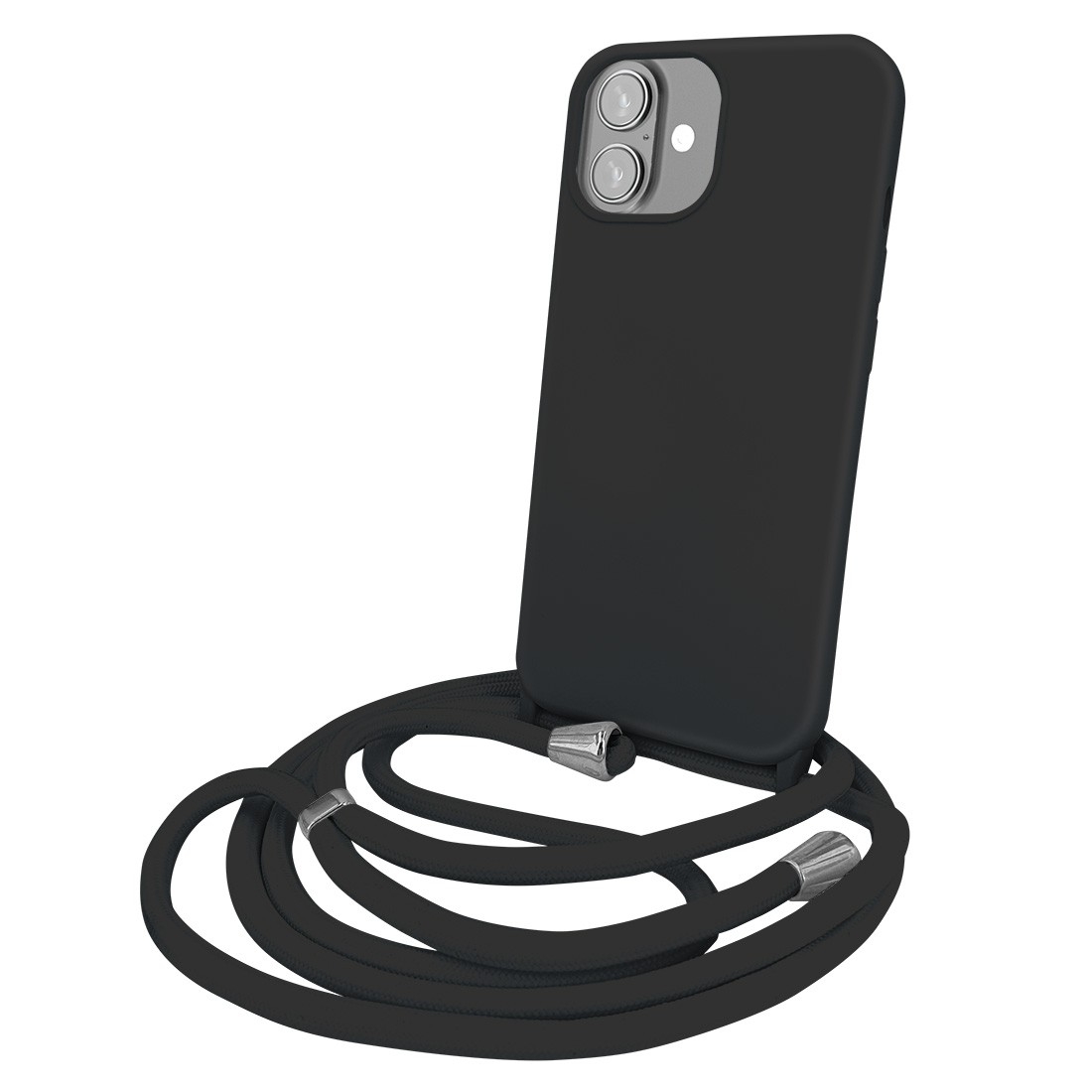Coque premium + lacet Color lace pour iphone 16 - noir
