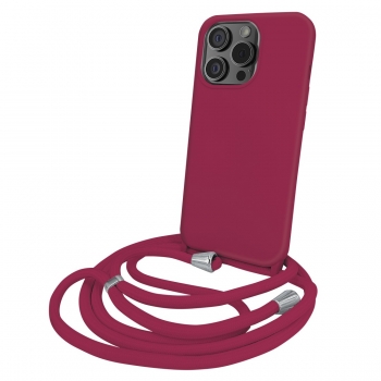 Coque premium + lacet Color lace pour iphone 16 Pro couleur Burgundy