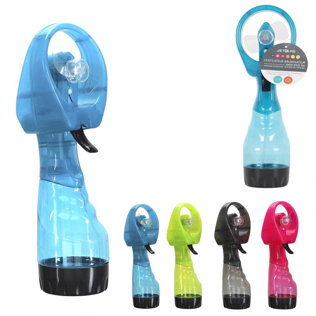 Ventilateur brumisateur 250ml - 4 couleurs assorties