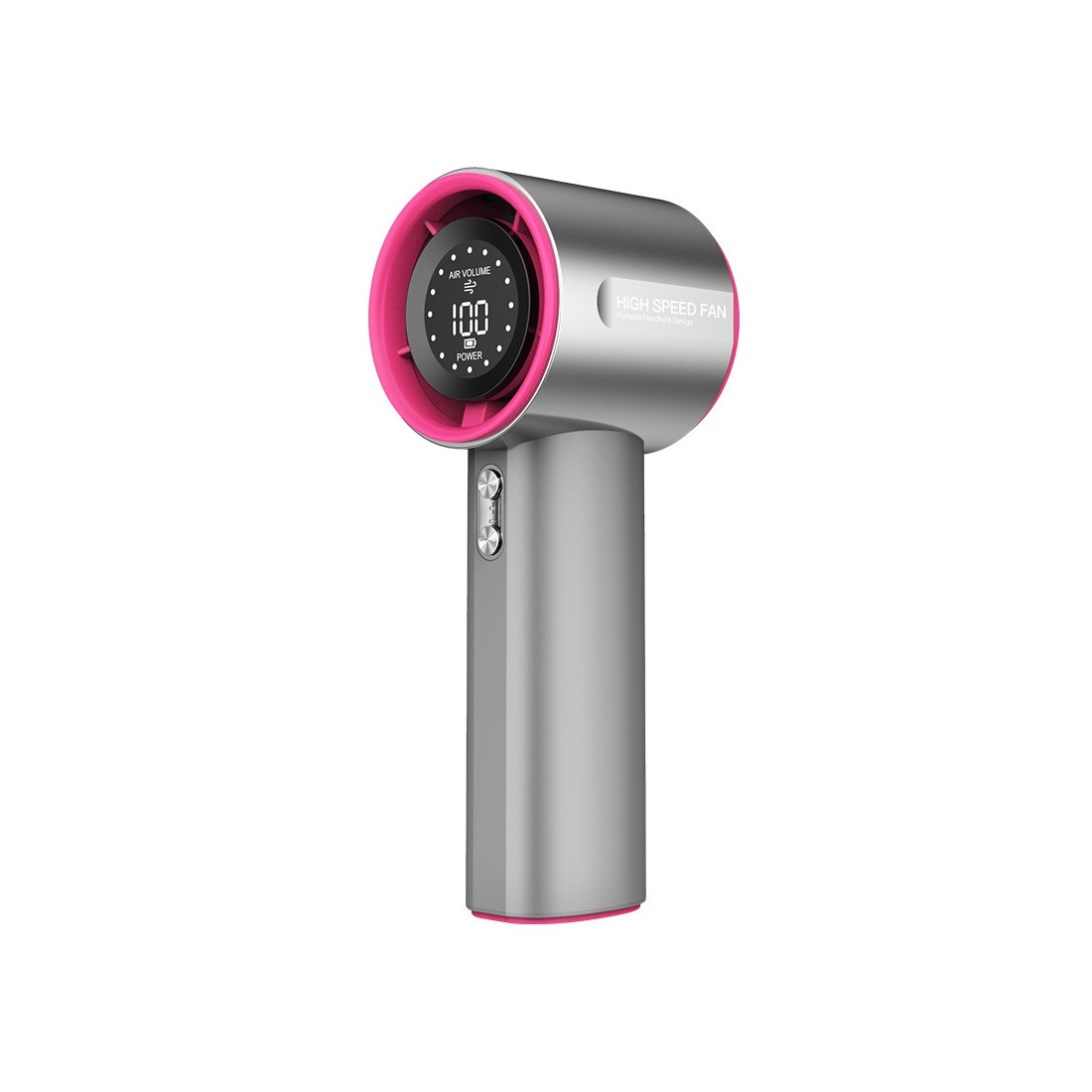 Ventilateur Turbo Fan Batterie 4000 mah couleur Gris/Cercle Rose