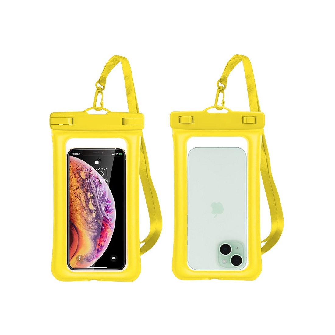 Pochette étanche et flottante pour Smartphone jusqu'à 6.8" - Jaune