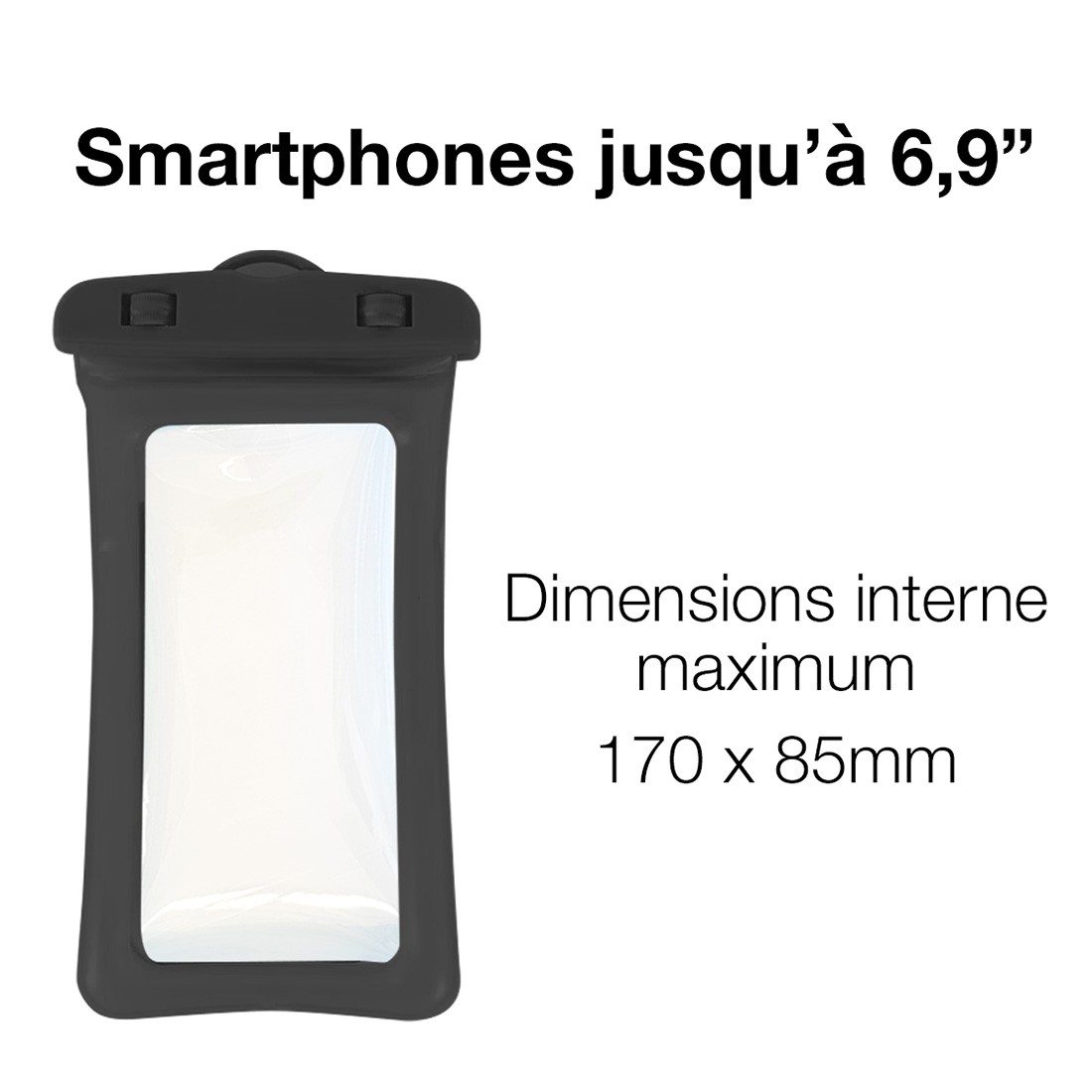 Pochette étanche et flottante pour Smartphone jusqu'à 6.9" - blanc