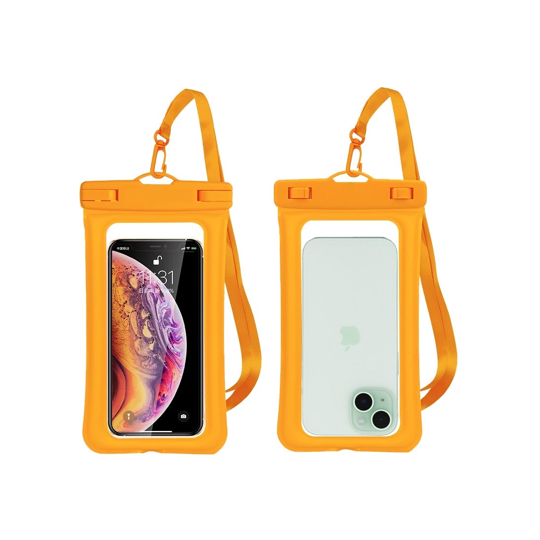 Pochette étanche et flottante pour Smartphone jusqu'à 6.9" - Orange