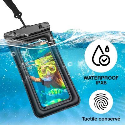 Pochette étanche et flottante pour Smartphone jusqu'à 6.9" - Orange