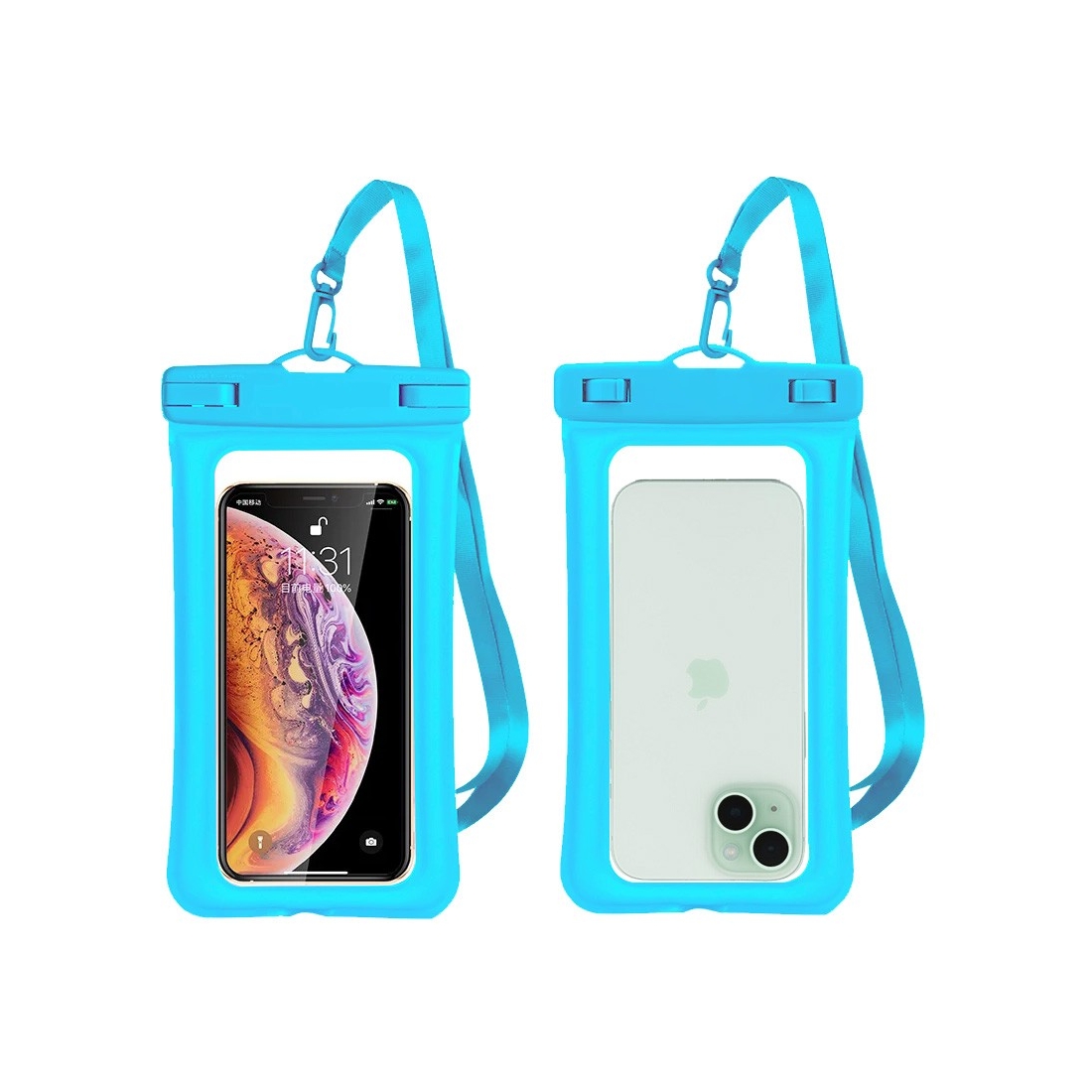 Pochette étanche et flottante pour Smartphone jusqu'à 6.9" - Bleue