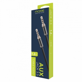 Moxie Câble Audio Stéréo Jack 3.5mm vers Jack 3.5mm, longueur 1.2 mètre - Noir