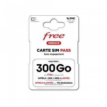Carte Sim Pass sans engagement FREE 300GO