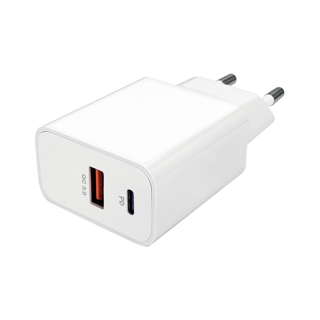 Chargeur secteur 20W Power Delivery 1 sortie USB-C + 1 USB-A - Sous packaging