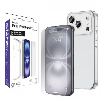 Pack Moxie 1 Housse TPU transparente + 1 verre trempé 2.5D iphone 17 Pro