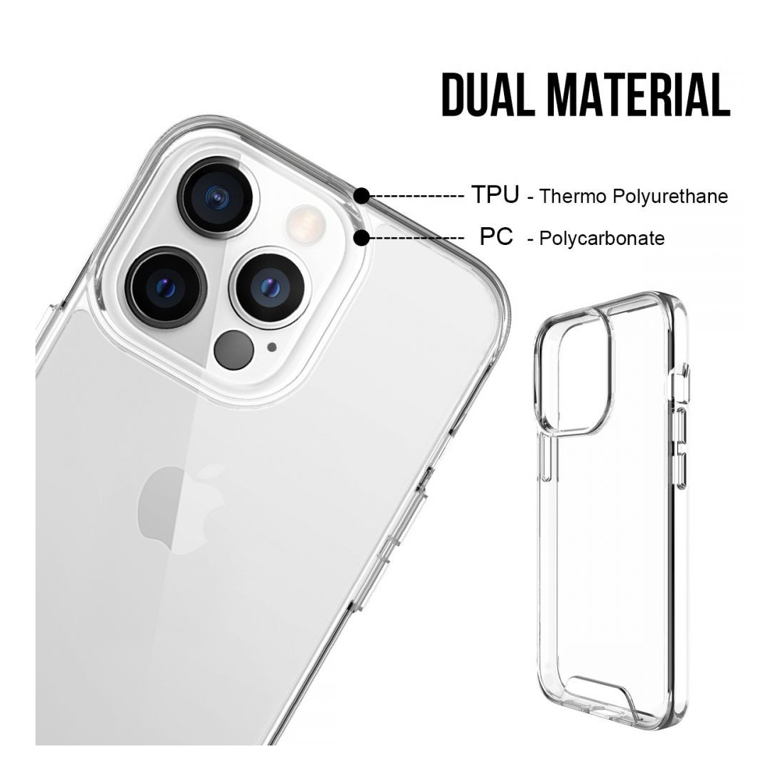 Coque renforcée Moxie transparente en TPU et Polycarbonate pour Apple