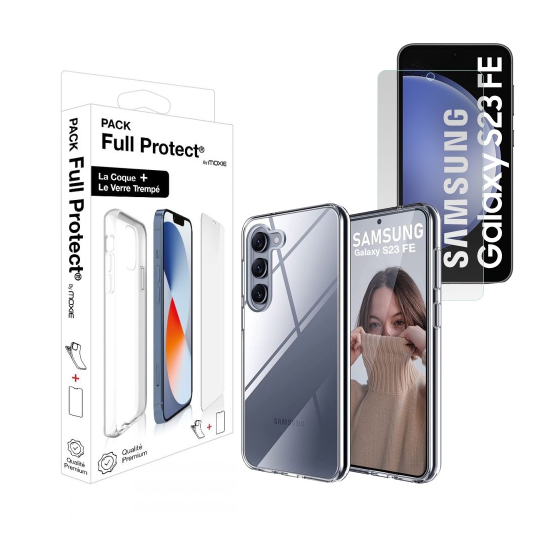 Pack 1 coque tpu transparente + 1 glass  2.5D Samsung galaxy S25 Fe