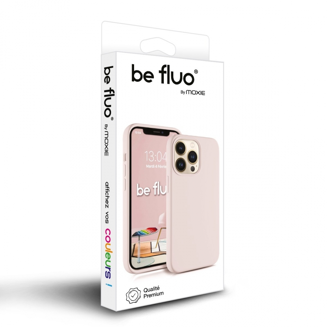 Coque Silicone Moxie BeFluo Fine et Légère pour iPhone 17 Air, Intérieur Microfibre - Rose sable