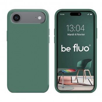 Coque Silicone Moxie BeFluo Fine et Légère pour iPhone Air, Intérieur Microfibre - Pin vert