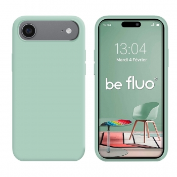 Coque Silicone Moxie BeFluo Fine et Légère pour iPhone 17 Air, Intérieur Microfibre - Menthe