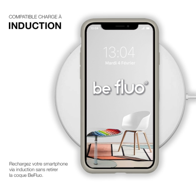 Coque Silicone Moxie BeFluo Fine et Légère pour iPhone 17 Air, Intérieur Microfibre - Gris nardo