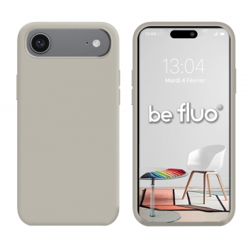 Coque Silicone Moxie BeFluo Fine et Légère pour iPhone 17 Air, Intérieur Microfibre - Gris nardo