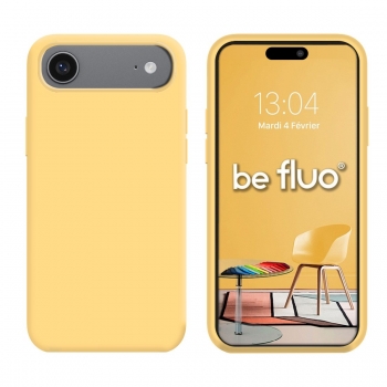 Coque Silicone Moxie BeFluo Fine et Légère pour iPhone Air, Intérieur Microfibre - Jaune