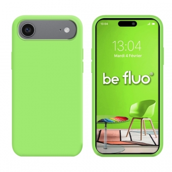 Coque Silicone Moxie BeFluo Fine et Légère pour iPhone Air, Intérieur Microfibre - Vert pomme