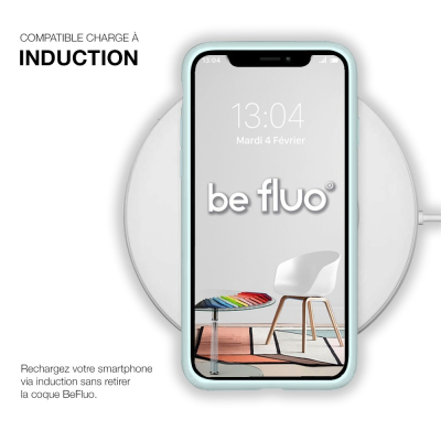 Coque Silicone Moxie BeFluo Fine et Légère pour iPhone 17 Pro Max, Intérieur Microfibre - Bleu glacier