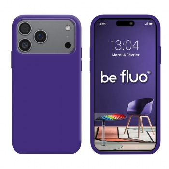 Coque Silicone Moxie BeFluo Fine et Légère pour iPhone 17 Pro Max, Intérieur Microfibre - Violet