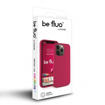Coque Silicone Moxie BeFluo Fine et Légère pour iPhone 17 Pro Max, Intérieur Microfibre - Framboise