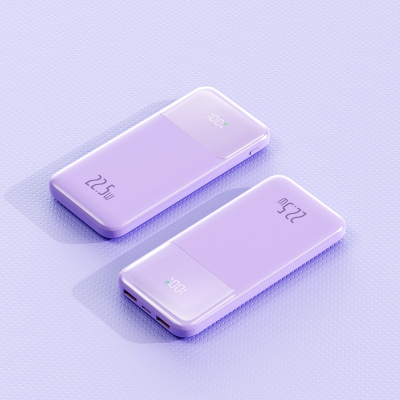 Powerbank 10000 mAh avec affichage digital 22,5W - Lavande