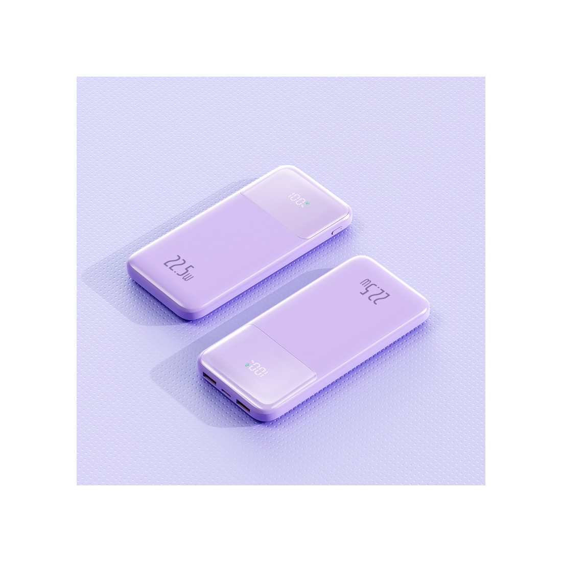 Powerbank 10000 mAh avec affichage digital 22,5W - Lavande