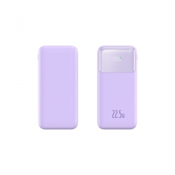 Batterie de secours avec affichage digital capacité 10000 mAh - Lavande
