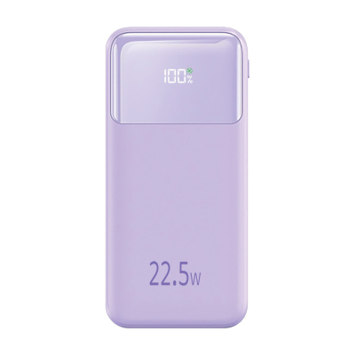 Powerbank 10000 mAh avec affichage digital 22,5W - Lavande