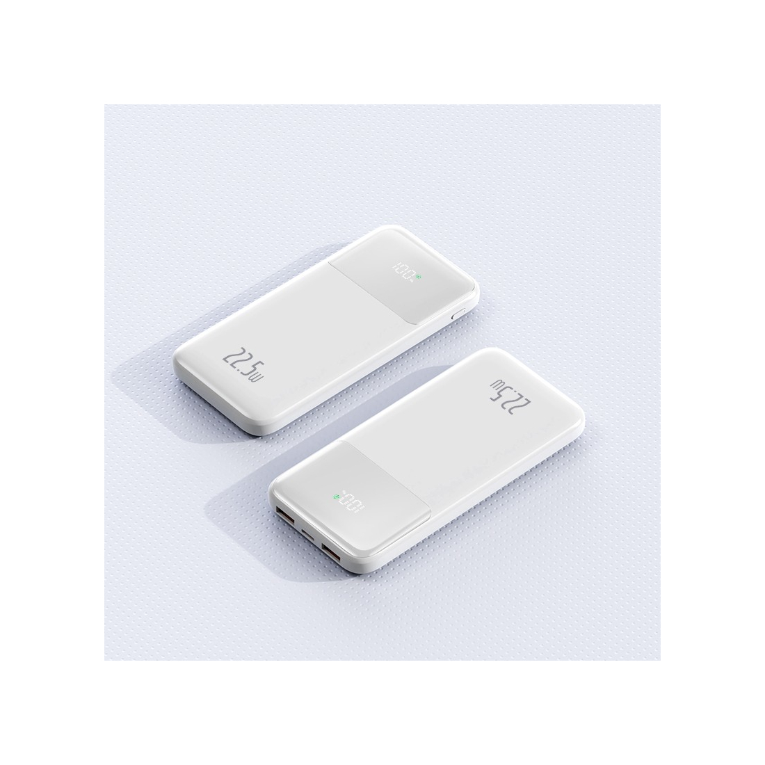 Powerbank 10000 mAh avec affichage digital 22,5W - Blanc