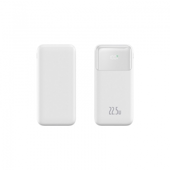 Batterie de secours avec affichage digital capacité 10000 mAh - blanc