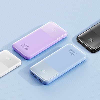 Powerbank 10000 mAh avec affichage digital 22,5W - Bleu clair