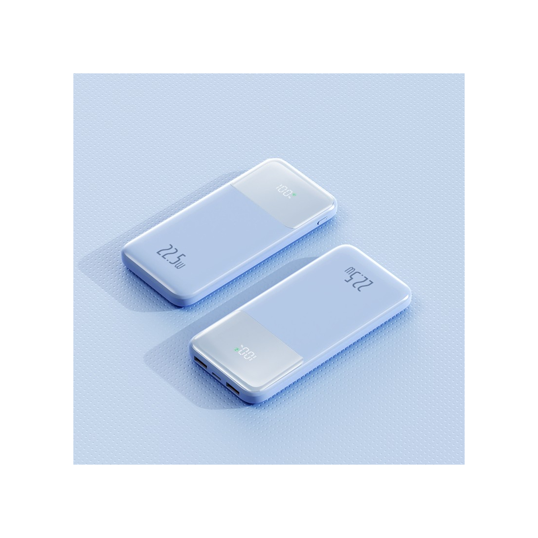 Powerbank 10000 mAh avec affichage digital 22,5W - Bleu clair