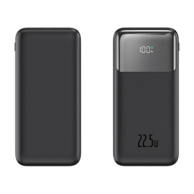 Powerbank 10000 mAh avec affichage digital 22,5W - Noir