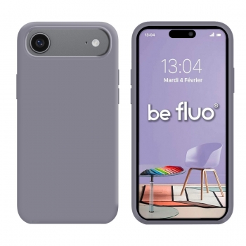 Coque Silicone Moxie BeFluo Fine et Légère pour iPhone Air, Intérieur Microfibre - Gris lavande