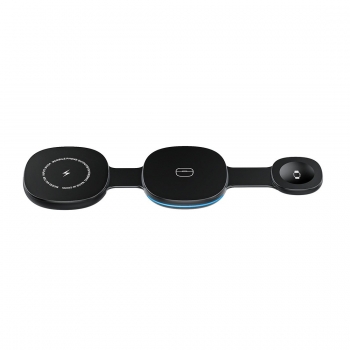 Chargeur sans fil 3en1 compact 15W - noir