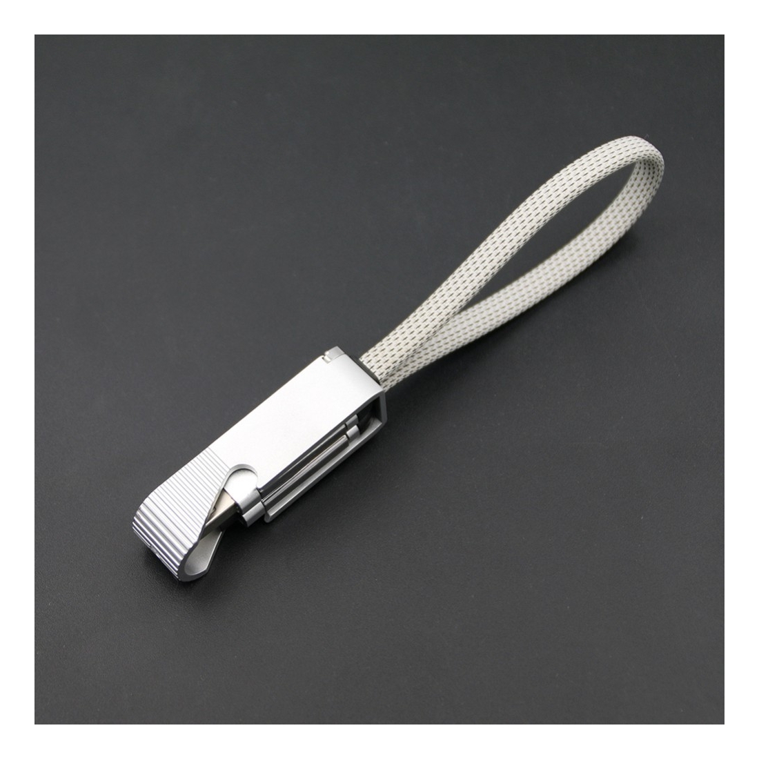 Porte clef ouvre bouteille avec cable data Type-C / lightning - Argent