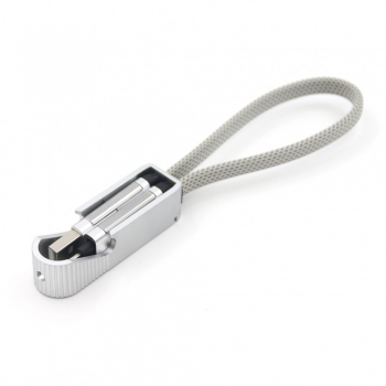 Porte clef ouvre bouteille avec cable data Type-C / lightning - Argent