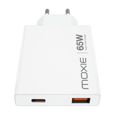 Chargeur secteur Moxie Air Power 65W GaN ultra plat - 2 ports