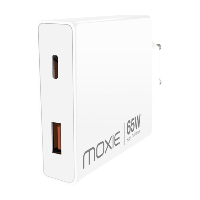 Chargeur secteur Moxie Air Power 65W GaN ultra plat - 2 ports