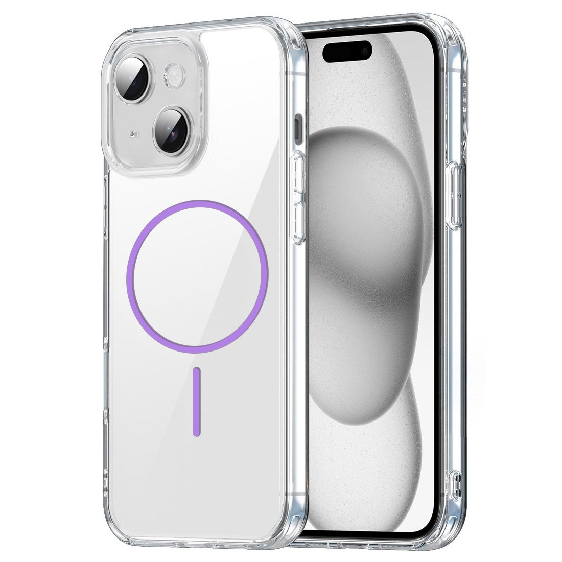 Coque TPU transparente iphone 14 avec magsafe - Violet