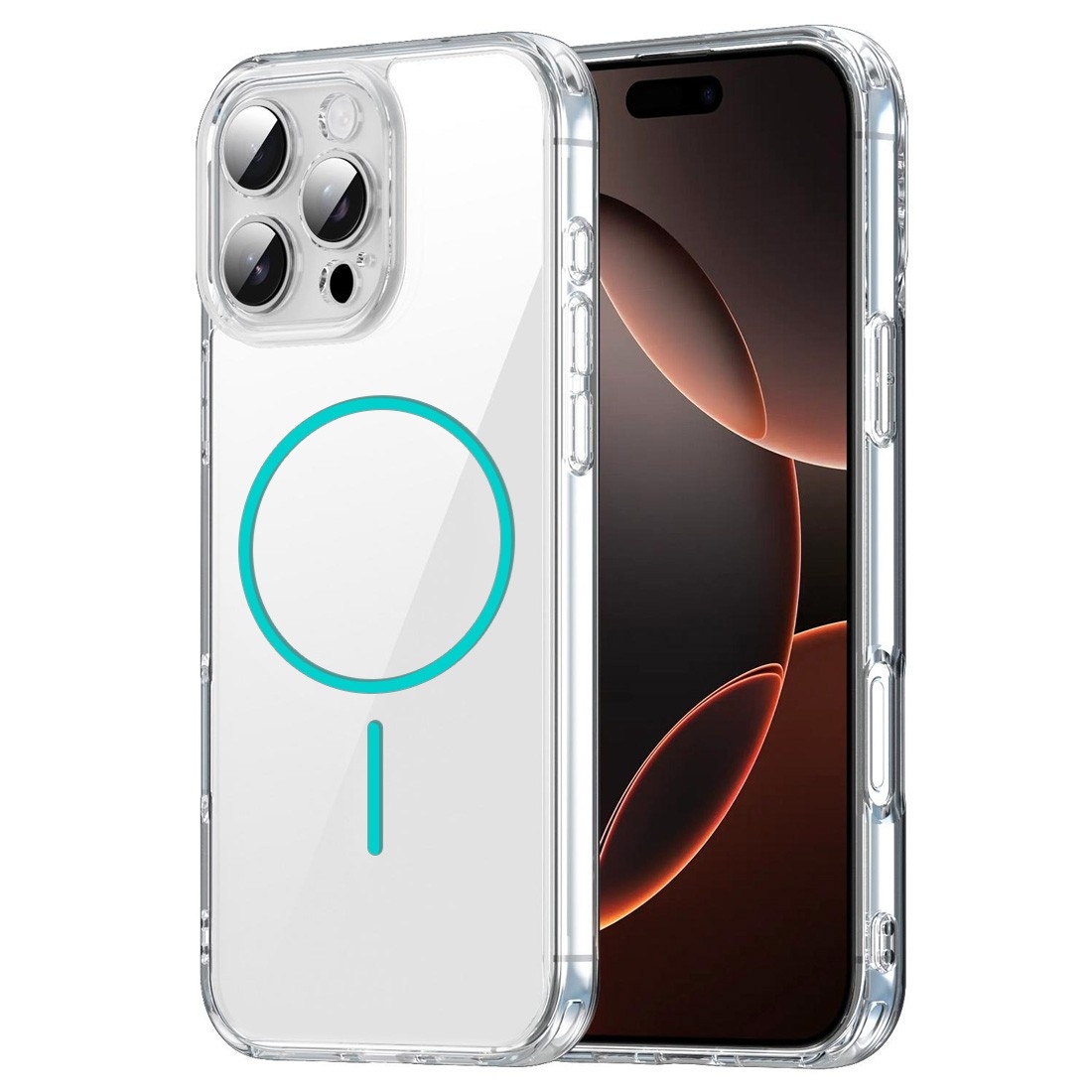 Coque TPU transparente iPhone 14 Pro avec magsafe couleur Bleu clair