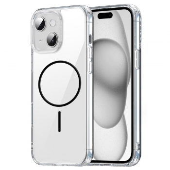 Coque renforcée transparente iPhone 15 avec magsafe - Noir