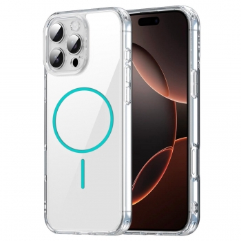 Coque renforcée transparente iPhone 15 Pro avec magsafe - Bleu clair
