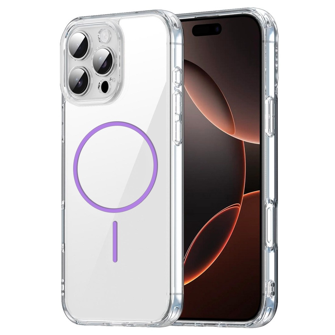 Coque renforcée transparente iphone 15 Pro avec magsafe - Violet